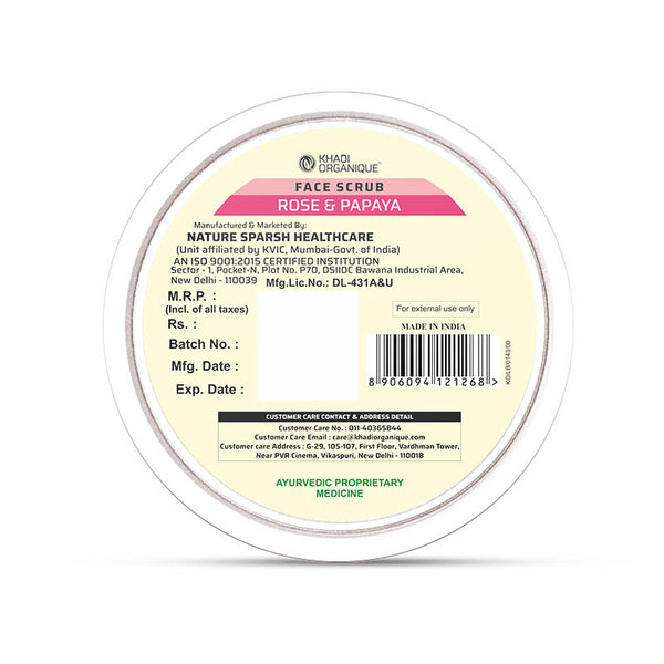Khadi Organique Rose & Papaya Face Scrub