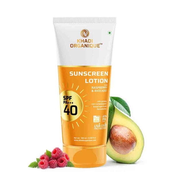 Khadi Organique Sunscreen Lotion SPF 40 With Raspberry & Avocado