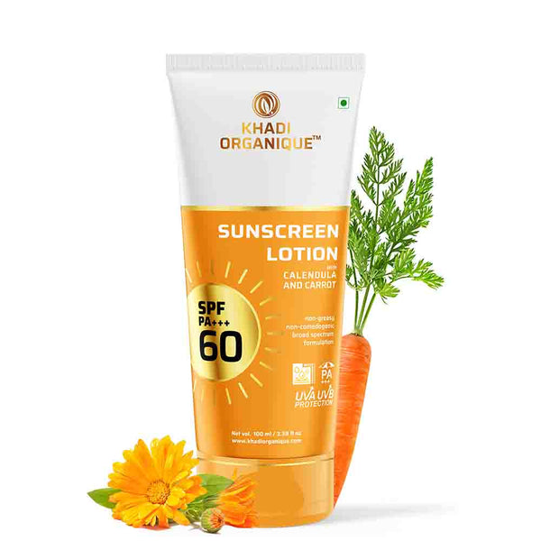 Khadi Organique Sunscreen Lotion SPF 60 With Calendula and Carrot