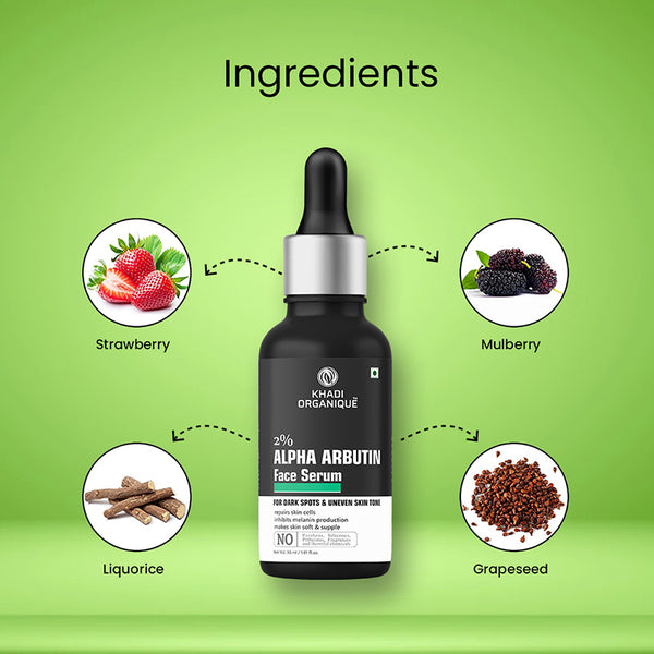 KHADI ORGANIQUE 2% ALPHA ARBUTIN FACE SERUM - 30 ml