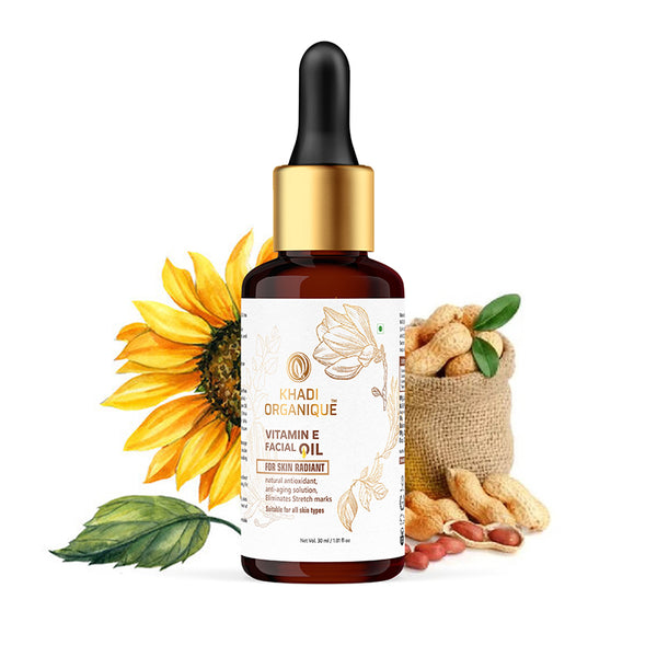 Khadi Organique Vitamin E Facial Oil for Skin Glowing - 30ml