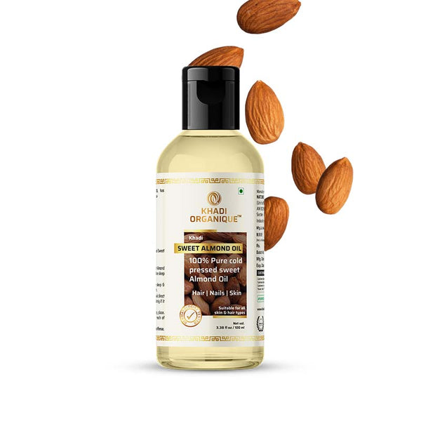 Khadi Organique Sweet Almond Oil (100% Cold Pressed Oil) 100ml