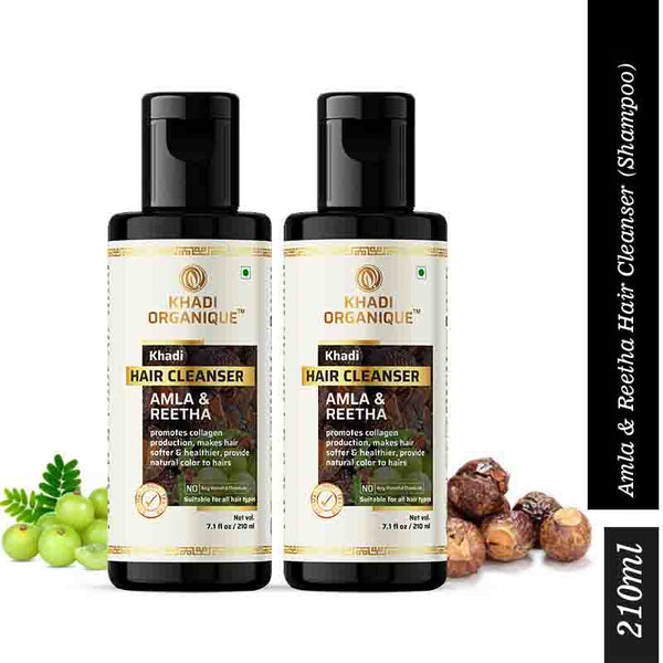 Khadi Organique Amla & Reetha Hair Cleanser - Pack of 2
