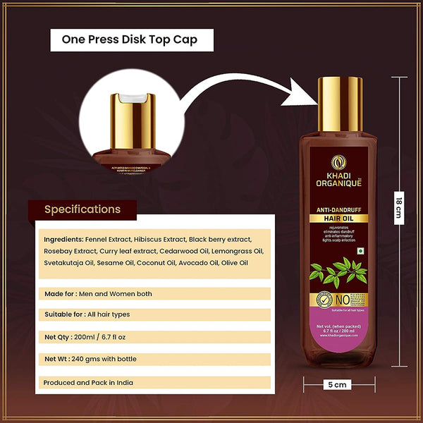 Khadi Organique Anti Dandruff Hair Oil-200 ml