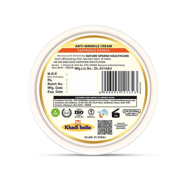 Khadi Organique Saffron & Papaya Anti Wrinkle Cream
