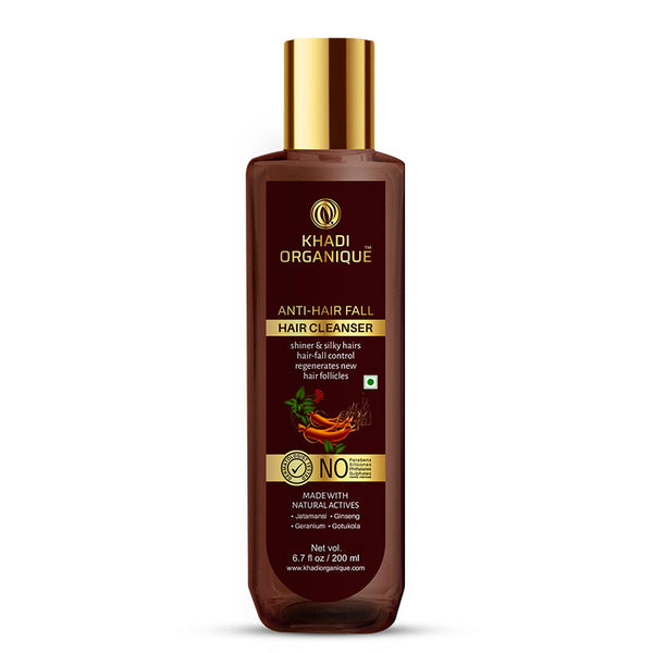 Khadi Organique Anti Hair Fall Cleanser/Shampoo - SLS And Paraben Free-200 ml