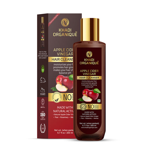 Khadi Organique Apple Cider Vinegar Hair Cleanser/Shampoo - SLS And Paraben Free-200 ml
