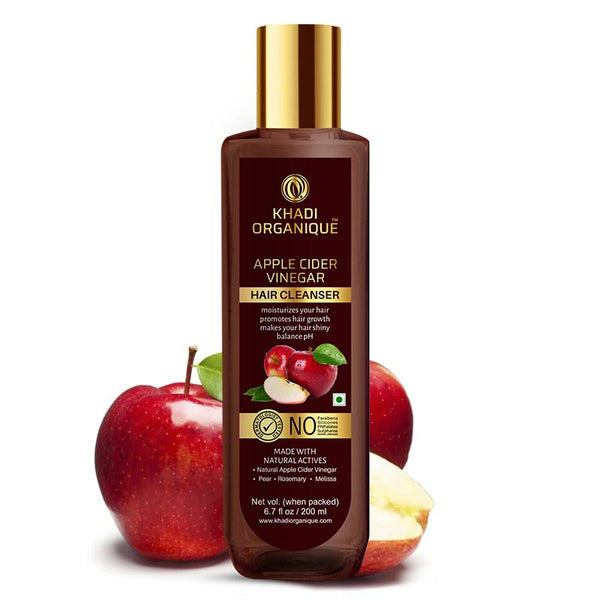 Khadi Organique Apple Cider Vinegar Hair Cleanser/Shampoo - SLS And Paraben Free-200 ml
