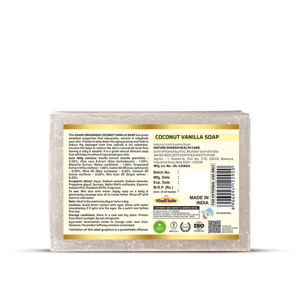 KHADI ORGANIQUE COCONUT VANILLA SOAP (Pack Of 3)