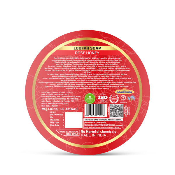 Khadi Organique Rose Honey Loofah Soap