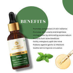 Khadi Organique Basil Essential Oil - 15 Ml