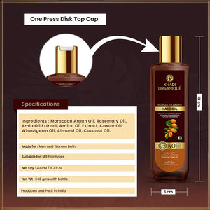 Khadi Organique Moroccan Argan Hair Oil-200ML