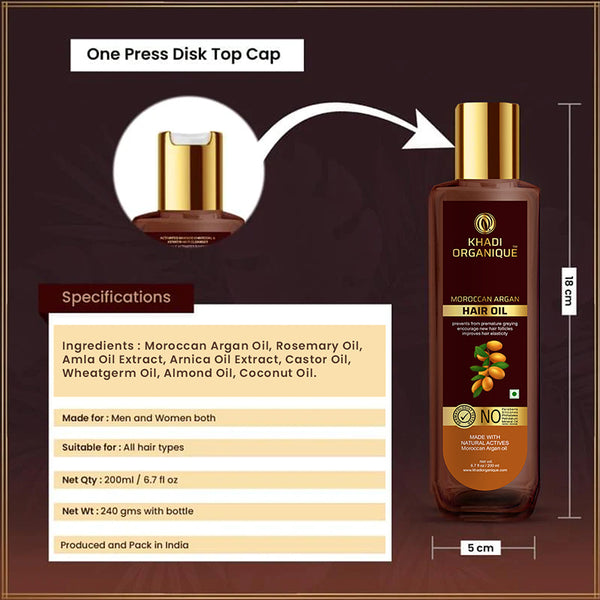 Khadi Organique Moroccan Argan Hair Oil-200ML