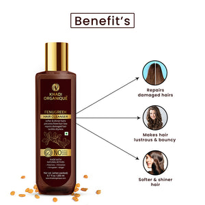 Khadi Organique Fenugreek Hair Cleanser/Shampoo - SLS And Paraben Free-200 ml