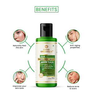Khadi Organique Neem Tulsi Face & Body Wash