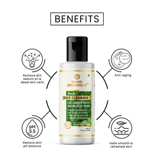 Khadi Organique Cucumber With Neem Aloe Vera Face Cleanser