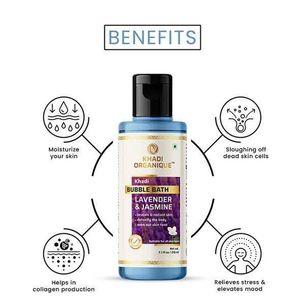 Khadi Organique Lavender & Jasmine Bubble Bath - SLS And Paraben Free