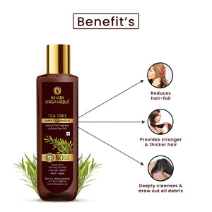 Khadi Organique Tea Tree Hair Cleanser/Shampoo - SLS And Paraben Free-200 ml