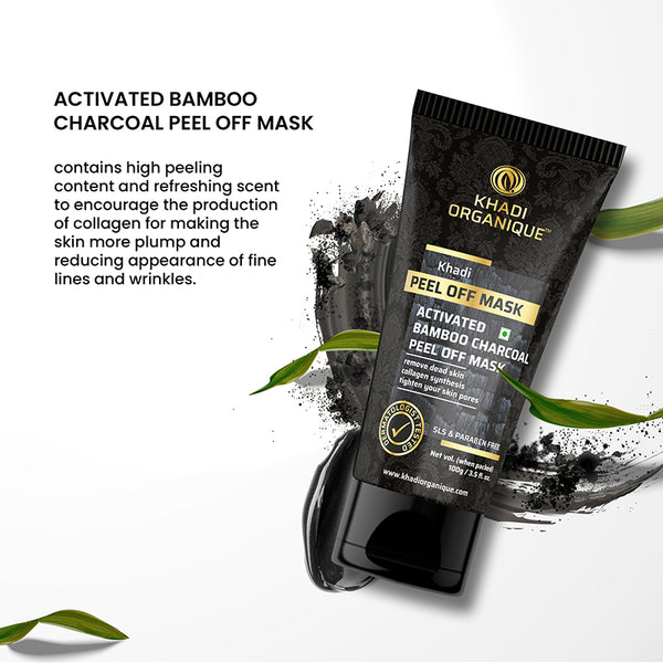 Khadi Organique Activated Bamboo Charcoal Peel Off Mask  - SLS And Paraben Free