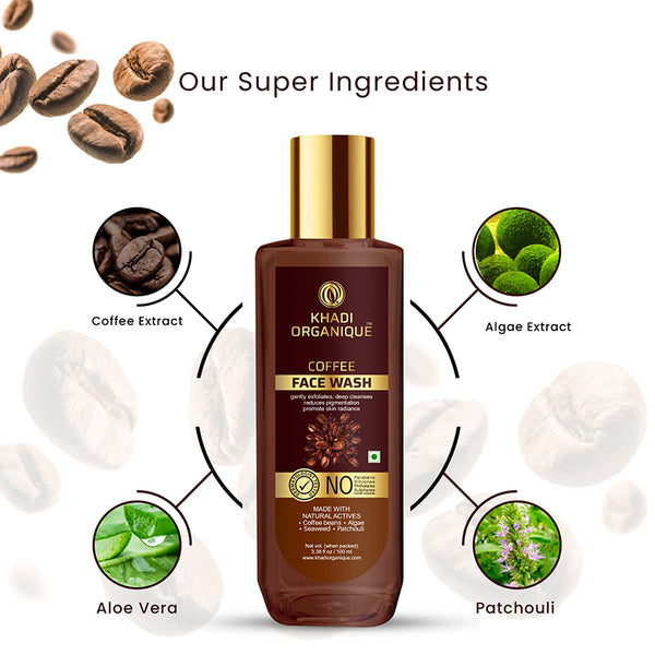 Khadi Organique Coffee Face Wash- SLS And Paraben Free-100 ml