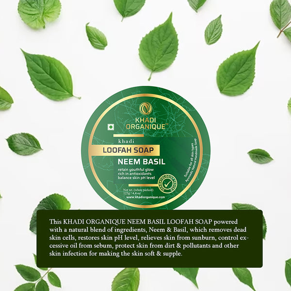 Khadi Organique Neem Basil Loofah Soap