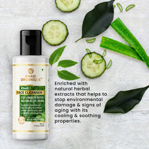 Khadi Organique Cucumber With Neem Aloe Vera Face Cleanser