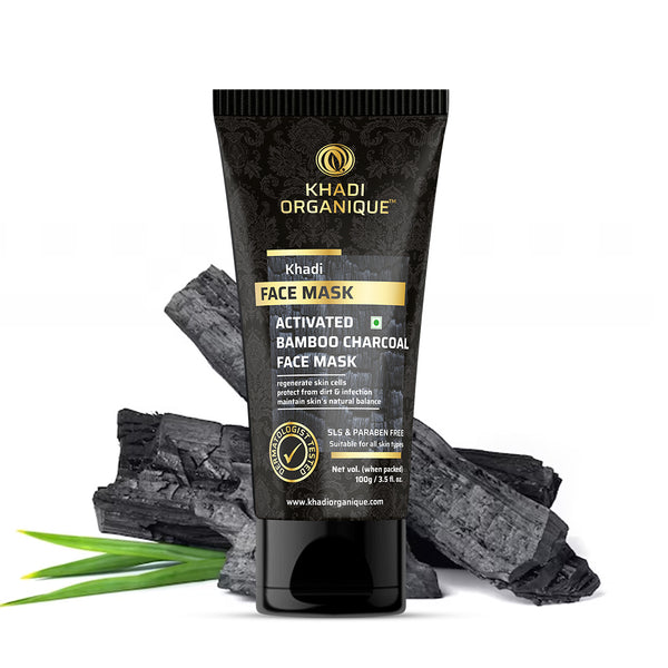 Khadi Organique Activated Bamboo Charcoal Face Mask - SLS And Paraben Free