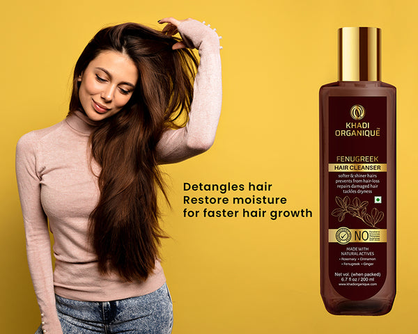 Khadi Organique Fenugreek Hair Cleanser/Shampoo - SLS And Paraben Free-200 ml