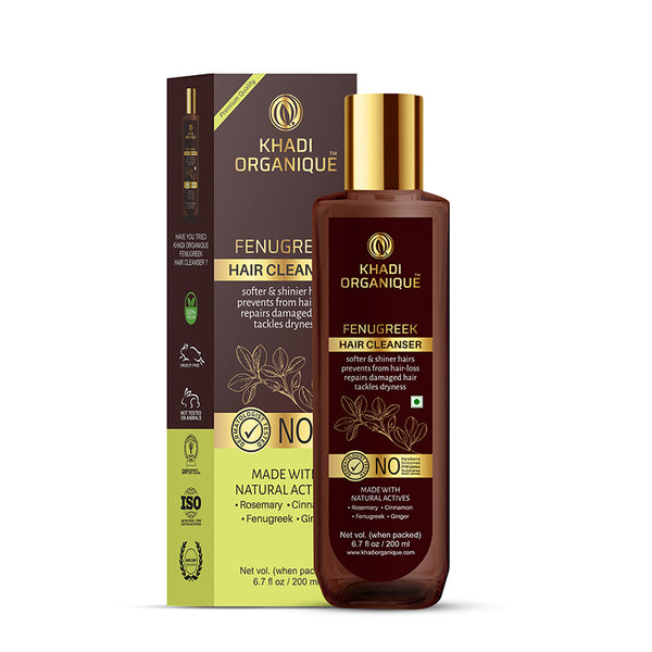 Khadi Organique Fenugreek Hair Cleanser/Shampoo - SLS And Paraben Free-200 ml