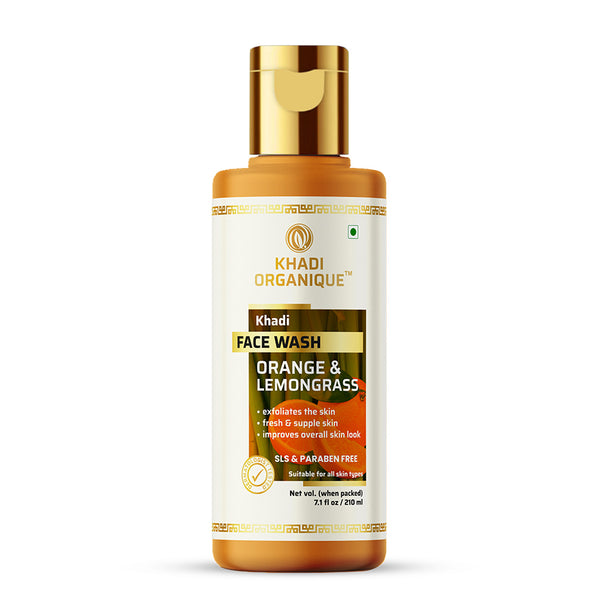 Khadi Organique Orange & Lemongrass Face Wash (SLS & PARABEN FREE)