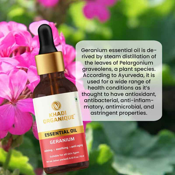 Khadi Organique Geranium Essential Oil  - 15 ml