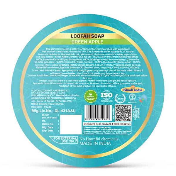 Khadi Organique Green Apple Loofah Soap