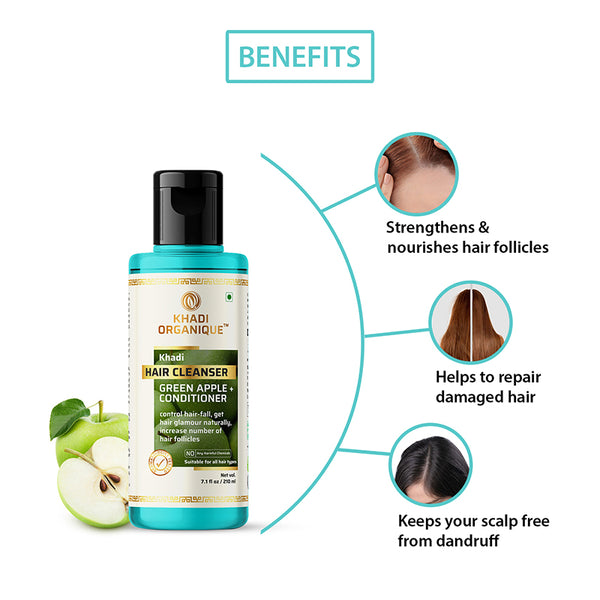 Green Apple + Conditioner Hair Cleanser (Shampoo) - 210ml
