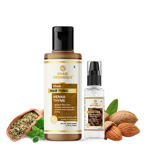 Khadi Organique Henna Thyme Hair Tonic & Hair Serum For Hair Dandruff & Hair Growth