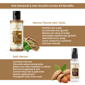 Khadi Organique Henna Thyme Hair Tonic & Hair Serum For Hair Dandruff & Hair Growth