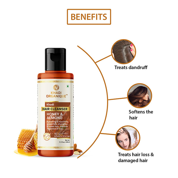 Khadi Organique Honey Almond Hair Cleanser (Shampoo) - 210ml