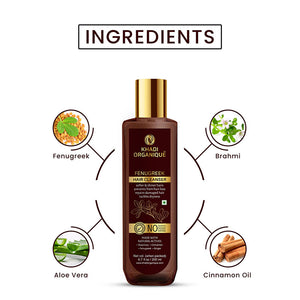 Khadi Organique Fenugreek Hair Cleanser/Shampoo - SLS And Paraben Free-200 ml