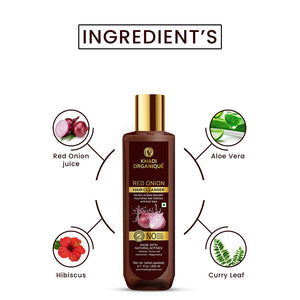 Khadi Organique Red Onion Hair Cleanser/Shampoo - SLS And Paraben Free-200 ml