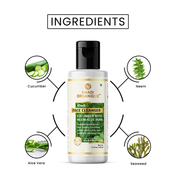 Khadi Organique Cucumber With Neem Aloe Vera Face Cleanser