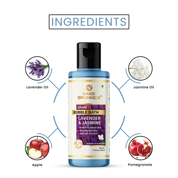 Khadi Organique Lavender & Jasmine Bubble Bath - SLS And Paraben Free