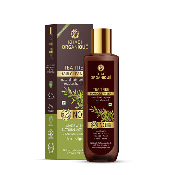 Khadi Organique Tea Tree Hair Cleanser/Shampoo - SLS And Paraben Free-200 ml
