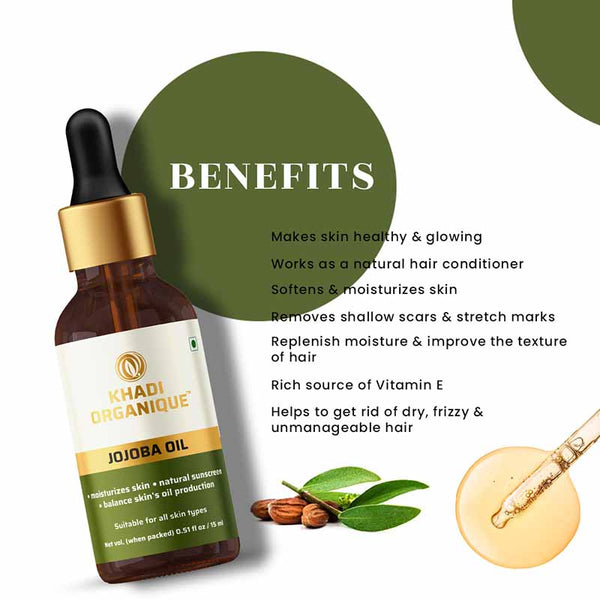 Khadi Organique Jojoba Essential Oil  - 15 ml
