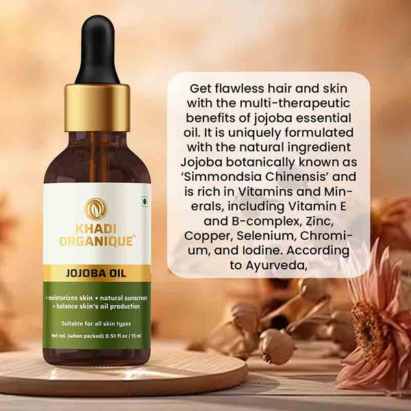 Khadi Organique Jojoba Essential Oil  - 15 ml