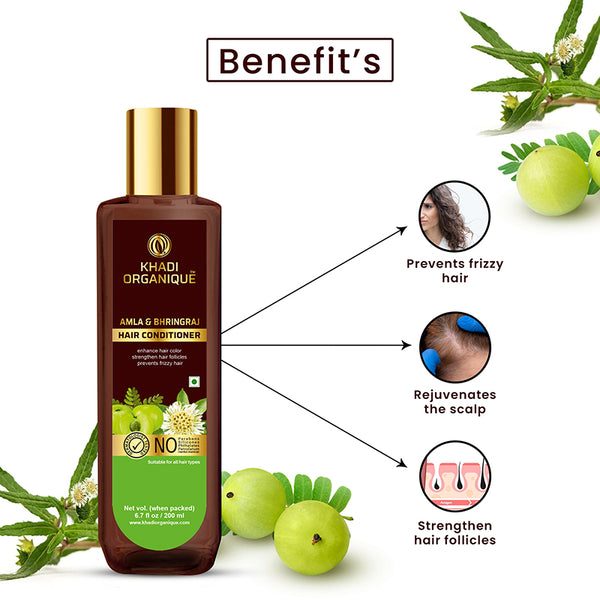 Khadi Organique Amla Bhringraj Hair Conditioner  - SLS And Paraben Free-200 ml