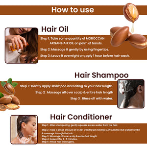 KHADI ORGANIQUE  MOROCCAN ARGAN HAIR OIL, CONDITIONER & CLEANSER