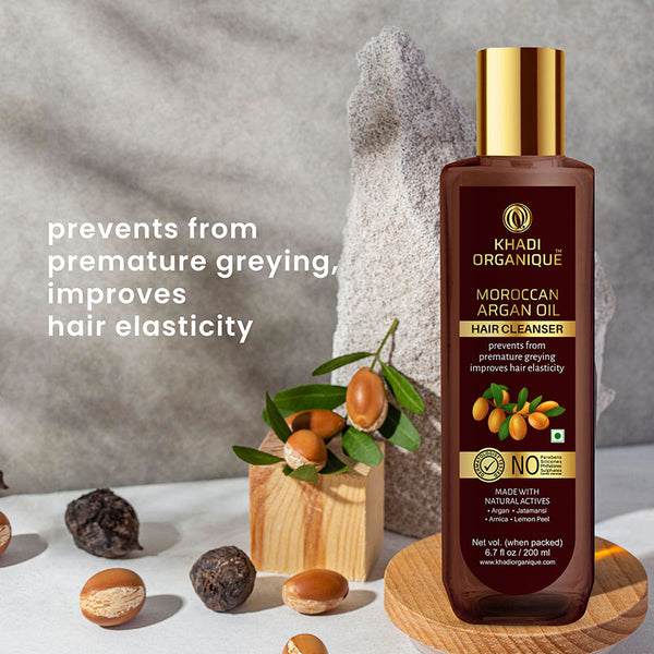 Khadi Organique Moroccan Argan Oil Hair Cleanser/Shampoo - SLS And Paraben Free-200 ml
