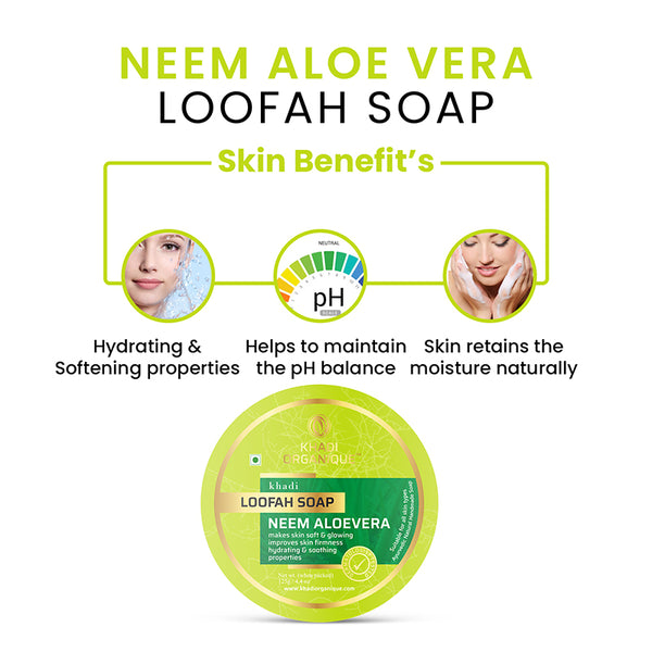 Khadi Organique Neem Aloe Vera Loofah Soap