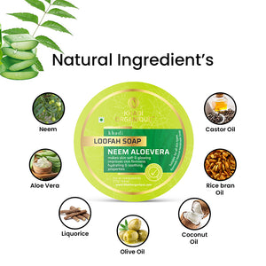 Khadi Organique Neem Aloe Vera Loofah Soap