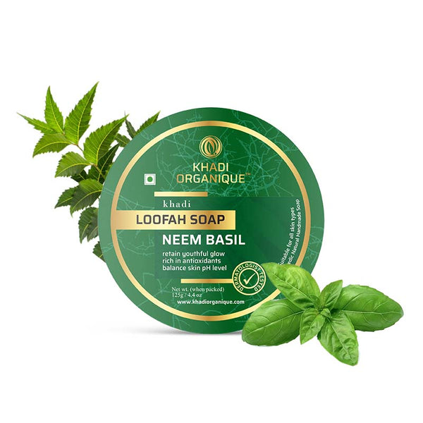 Buy Neem Basil Loofah Soap Online In India Khadi Organique