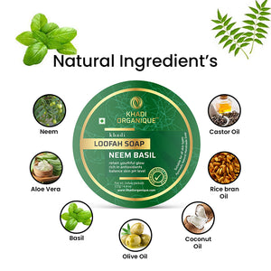Khadi Organique Neem Basil Loofah Soap